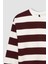 Relax Fit Bisiklet Yaka Çizgili Kalın Sweatshirt A1883AX24AU 8
