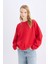 Coool Oversize Geniş Kalıp Bisiklet Yaka Kalın Basic Düz Sweatshirt A4177AX24WN 3