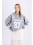 Coool Oversize Geniş Kalıp Kapüşonlu Baskılı Kalın Sweatshirt D6696AX24WN 3