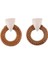 Rattan Ahşap Vintage Yapımı Dangle Küpe (White) (Yurt Dışından) 3
