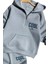 Erkek Çocuk Cool Boy Baskılı Fermuarlı Yaka Cepli Sweatshirt Buz Mavisi Eşofman Takım 2