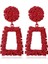 Exaggerated Scrub Geometric Earrings (Red) (Yurt Dışından) 1