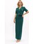 V Yaka Kısa Ceket & Uzun Düz Dar Etek-Zümrüt 1