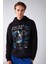 Warrıor Erkek Içi Polarlı Metaverse Baskılı Kapüşonlu Kordonlu Siyah Sweatshirt 1