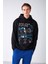 Warrıor Erkek Içi Polarlı Metaverse Baskılı Kapüşonlu Kordonlu Siyah Sweatshirt 2