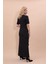 V Yaka Kısa Ceket & Uzun Düz Dar Etek-Siyah 3