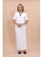 V Yaka Kısa Ceket & Uzun Düz Dar Etek-Beyaz 2
