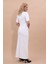 V Yaka Kısa Ceket & Uzun Düz Dar Etek-Beyaz 5