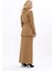 Erkek Yaka Kuruvaze Blazer Ceket & Uzun Düz Dar Etek-Camel 4