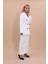 Erkek Yaka Kuruvaze Blazer Ceket & Uzun Düz Dar Etek-Beyaz 3