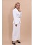 Erkek Yaka Çapraz Ceket & Uzun Düz Dar Etek-Beyaz 3