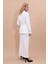 Erkek Yaka Çapraz Ceket & Uzun Düz Dar Etek-Beyaz 5
