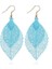 Double-Layered Leaves T Earrings (Blue) (Yurt Dışından) 1
