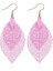 Double-Layered Leaves T Earrings (Pink) (Yurt Dışından) 1