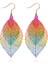 Double-Layered Leaves T Earrings (Pink) (Yurt Dışından) 2