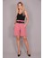 Kemerli Yüksek Bel Şort-Gül Kurusu 1