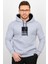 Üç Iplik Şardonlu Baskılı Kapüşonlu Sweatshirt Gri EDW196 1