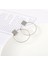 Square Round Geometric Hanging Earrings (Silver) (Yurt Dışından) 1