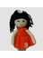 El Yapımı Amigurumi Siyah Saçlı Kız Çocuk - 33 cm 4