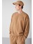 Benjamın Erkek Polar Kalın Dokulu Nakışlı Yuvarlak Yakalı Kahverengi Sweatshirt 1