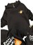 Erkek Çocuk Alev ve Yazı Baskılı Çift Tarafbaskı Sweatshirt Penye Siyah Eşofman Takım 2