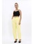 Paçası Pileli Pantolon-Sarı 5