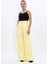 Korsaj Kemer Yüksek Bel Palazzo Pantolon-Sarı 5