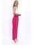 Kemerli Köprülü Dar Paça Pantolon-Fuşya 3