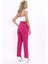 Kemerli Köprülü Dar Paça Pantolon-Fuşya 4