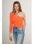 Bloom Asimetrik Slim Fit Turuncu Bluz 1