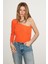 Bloom Asimetrik Slim Fit Turuncu Bluz 3