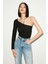 Bloom Asimetrik Slim Fit Siyah Bluz 1