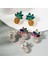 2 Adet Renkli Rhinestone Ananas Küpe (White) (Yurt Dışından) 2