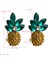 2 Adet Renkli Rhinestone Ananas Küpe (Green) (Yurt Dışından) 2