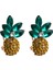 2 Adet Renkli Rhinestone Ananas Küpe (Green) (Yurt Dışından) 4