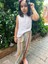 Fancy Kids Kız Çocuk İkili Takım Beyaz Bluz Renkli Çizgili Pantolon 1