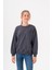 Kız Çocuk Cep Omuz Şeritli Sweatshirt - Füme 2