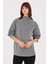 Kadın Dik Yaka Düğme Detaylı Sweatshirt 1011 Gri 1