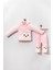 Kız Bebek Ayı Nakışlı Welsoft Takım - Pembe 1