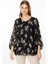 Kadın Büyük Beden Balon Kol Bluz 2515 Siyah 1