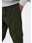 Erkek Onscommon Slim Fit Beli Lastikli ve Bağlamalı Pamuklu Kargo Pantolon 22029750 Haki 4