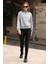 Sweatshirt Gri Kadın Yarım Fermuarlı Özel Tasarım 2