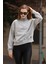 Sweatshirt Gri Kadın Yarım Fermuarlı Özel Tasarım 4