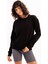 Bisiklet Yaka Basic Kalıp Siyah Kadın Sweatshirt Eşofman Üstü - Aura 1