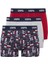 80509 Erkek Baskılı-Bordo-Grimelanj Pamuklu 3'lü Boxer 2