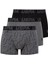 80496 Erkek Siyah-Antrasit-Baskılı Pamuklu 3'lü Boxer 1