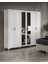 Ücretsiz Montaj - %100 MDF Sport 6 Kapaklı Aynalı Beyaz Gardırop - MDF Dolap - Elbise Dolabı 1