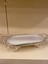 Porselen Sunum Tabağı Döküm Pirinç Ayaklı Kulplu Oval Ortaboy 30X16 Gümüş 2