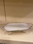Porselen Sunum Tabağı Döküm Pirinç Ayaklı Kulplu Oval Ortaboy 30X16 Gümüş 3