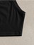 Düz Yaka Askılı Siyah Renk Fitilli Crop Top Büstiyer 4